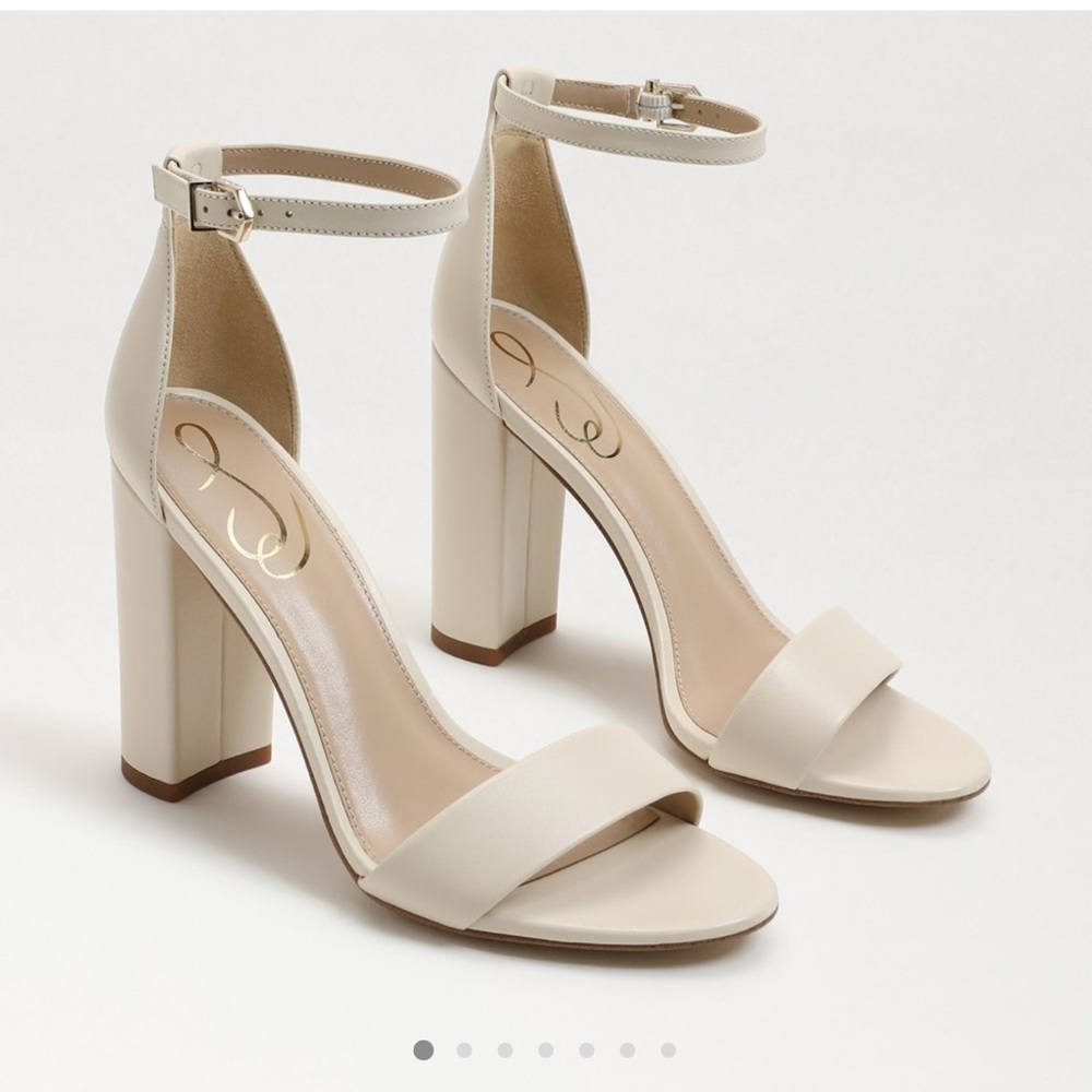 Sam Edelman ladies Yaro Block Heel Sandal in Modern Ivory Leather. 8.5M. NWOT.